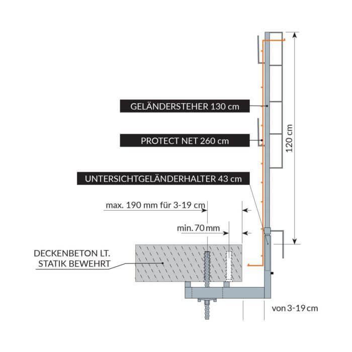 Untersichtsgeländerhalter 43 cm – Bild 3